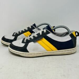 Creative Recreation Dicoco Leather Sneakers White Grey Yellow Mens Size 10